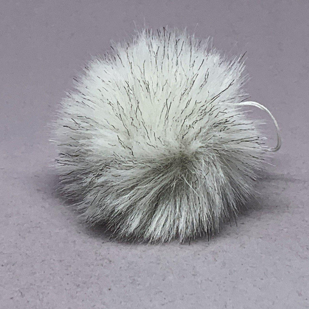 Mokuba faux fur pom pom balls small 45mm - #6 silver grey