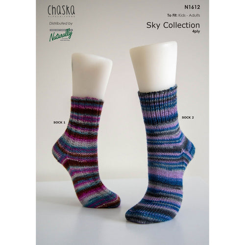 N1612 Chaska Sock Knitting Pattern 