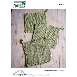 N1618 Knitted Face Cloths Pattern in DK / 8Ply 