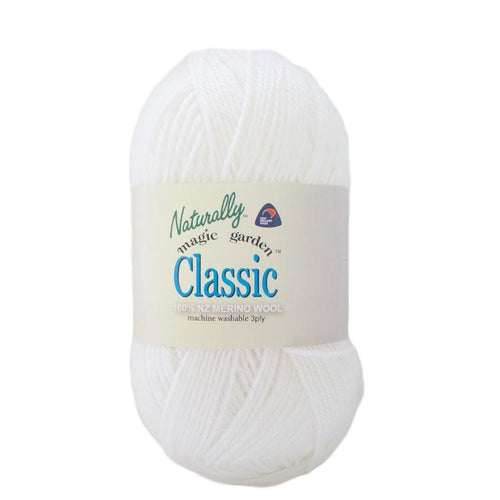 Naturally Magic Garden Classic 3ply Merino 850 White 