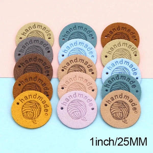 Round Leather Tag Sew In Labels Assorted 