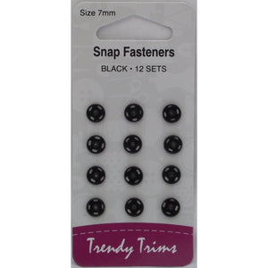 Snap Fasteners Black 7mm 