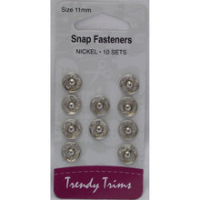 Load image into Gallery viewer, Snap Fasteners Nickel 11mm 
