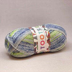 Tootsies 4ply Fine Merino Sock Yarn 451 Blue + Grey + Green 