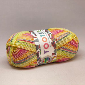 Tootsies 4ply Fine Merino Sock Yarn 452 Orange + Yellow + Pink + Lime 